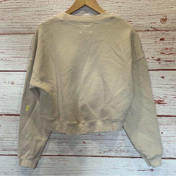 MATE the Label Fleece Cropped Sweatshirt in Bone Sz S - Picture 5 of 9